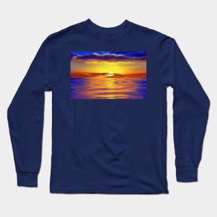 Airbrushed Ocean Sunset Long Sleeve T-Shirt